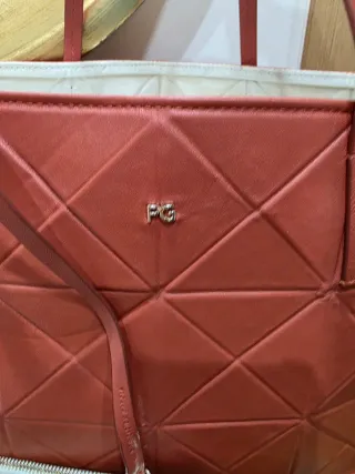 Bolso Purificación García  Blanco, color teja ,