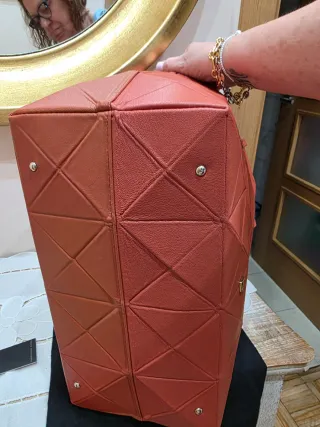 Bolso Purificación García  Blanco, color teja ,