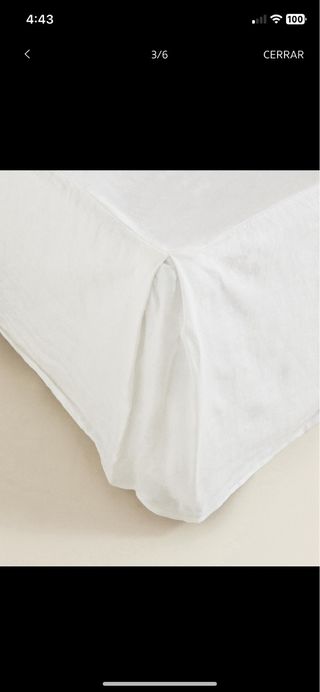 Cubrecanapé/ somier Lino blanco cama 200x200 ZARA