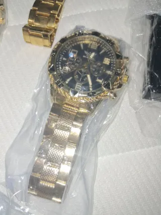 Reloj Geneva Negro y Dorado