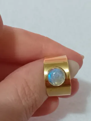 Anello con pietra di luna  in ottone