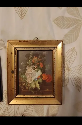 Set 4 Quadretti Dipinti Cornice Legno