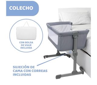 Cuna colecho bebé Chicco gris