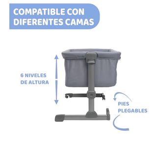 Cuna colecho bebé Chicco gris
