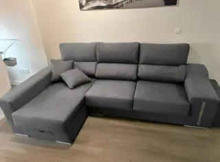 Sofá Chaiselongue Gris Tela