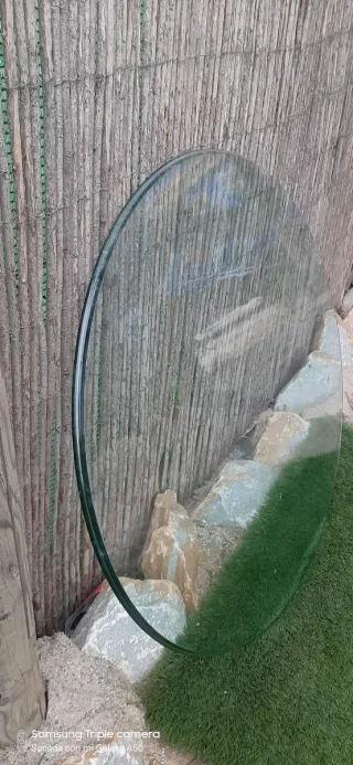 cristal redondo biselado Solo cristal