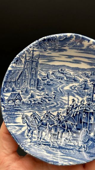 3 Ciotole Staffordshire Inghilterra Blu Vintage