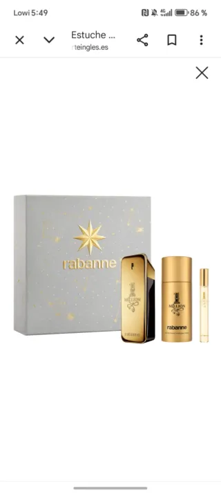 Estuche Perfume 1 Million Paco Rabanne Dorado