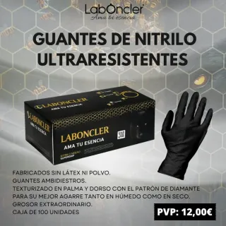 Guantes Nitrilo Negro Laboncler Ultrafuertes
