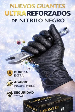 Guantes Nitrilo Negro Laboncler Ultrafuertes