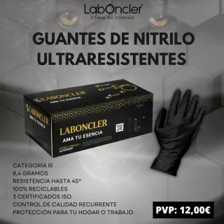 Guantes Nitrilo Negro Laboncler Ultrafuertes