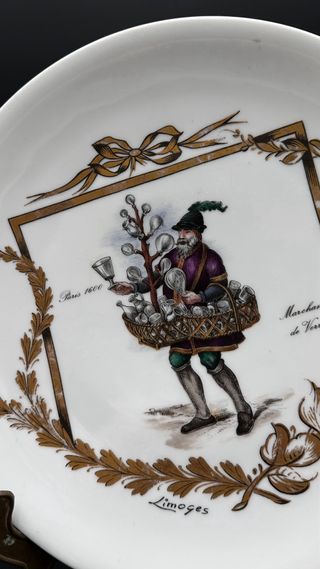 Piatto Limoges Marchand de Verres Vintage