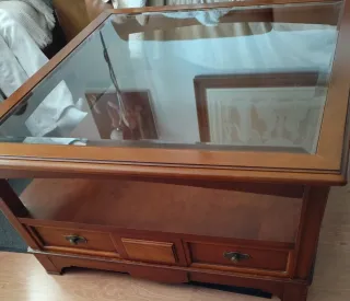 Mesa de centro madera y cristal