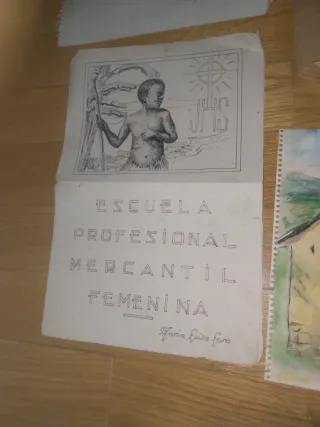 Lote de pinturas, acuarelas y dibujos