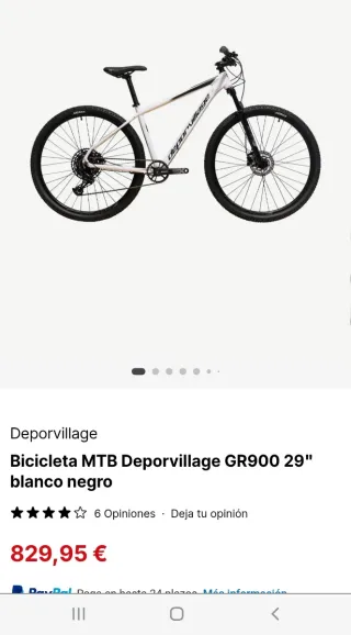 Bicicleta MTB Deporvillage GR900 29 Blanco Negro