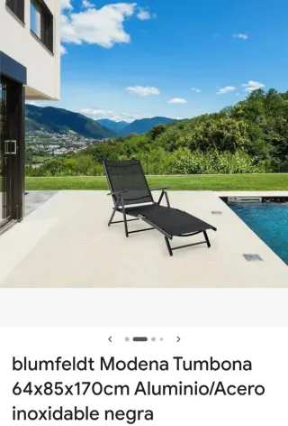 Tumbona Blumfeldt Negra Aluminio/Acero