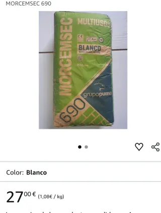 Mortero Morcemsec 690 Blanco 25kg