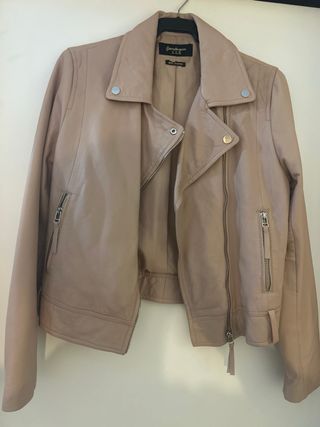 Chaqueta Piel Stradivarius Rosa Talla M