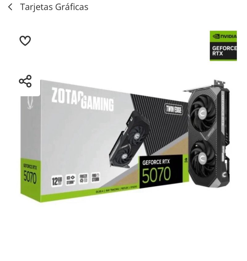 Tarjeta Gráfica Zotac GeForce RTX 5070