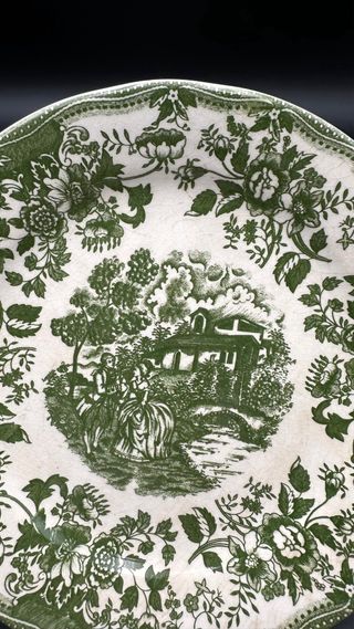 2 Piatti Vintage Stile Inglese Verde