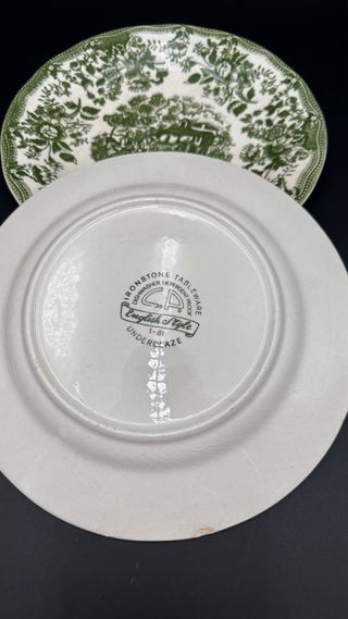 2 Piatti Vintage Stile Inglese Verde