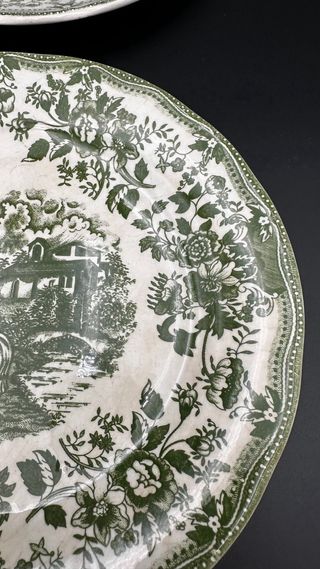 2 Piatti Vintage Stile Inglese Verde
