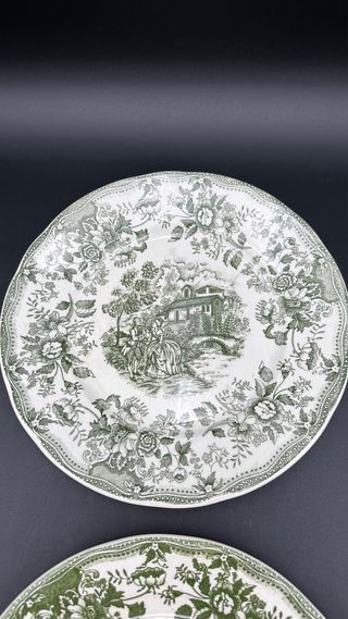 2 Piatti Vintage Stile Inglese Verde