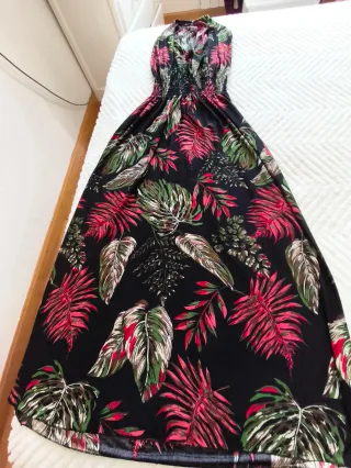 Vestido estampado hojas T L