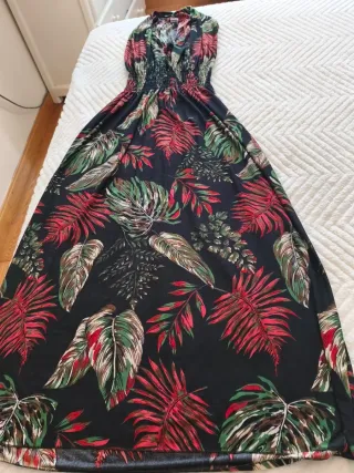 Vestido estampado hojas T L
