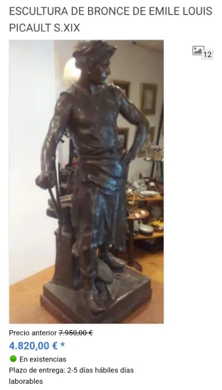 Escultura de forjador Emile Louis Picault