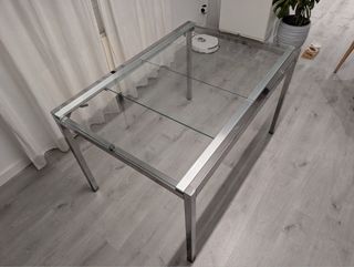 Mesa comedor cristal extensible Ikea Glivarp