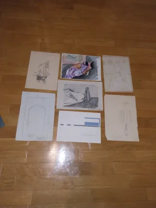 Lote de 7 obras de arte antiguas