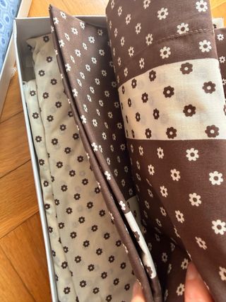 Juego Sábanas 135cm Vintage Azul/Marrón