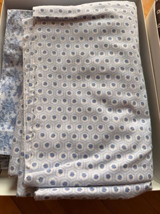 Juego Sábanas 135cm Vintage Azul/Marrón