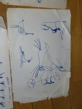 Lote 5 raros dibujos antiguos originales  firmados