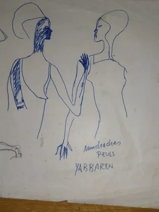 Lote 5 raros dibujos antiguos originales  firmados