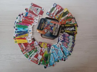 Lote caja  metálica y cartas Adrenalyn  2025-26