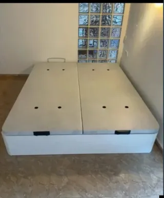 Canapé abatible y colchón beige/gris