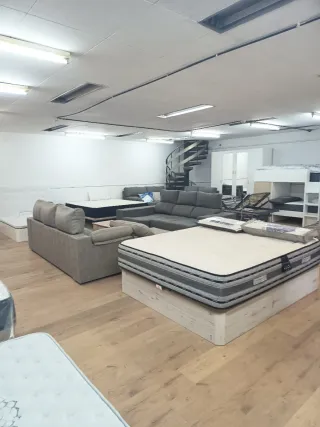 Canapé abatible y colchón beige/gris