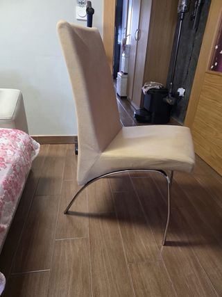 6 sillas de salón beige