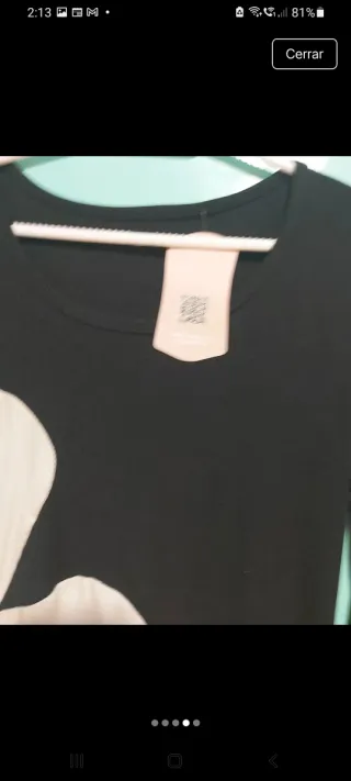 Vestido negro con flor beis NUEVO