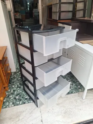 Cajonera Plástico 6 Cajones Negra Transparente