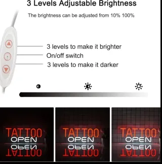Lampada Neon LED "TATTOO Open" plex