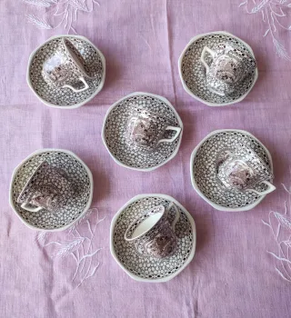 Set 6 Tazze Caffè Adams England Porcellana