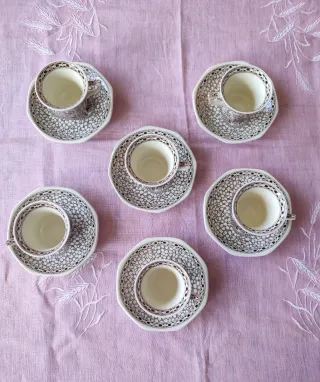 Set 6 Tazze Caffè Adams England Porcellana