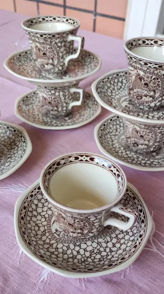 Set 6 Tazze Caffè Adams England Porcellana