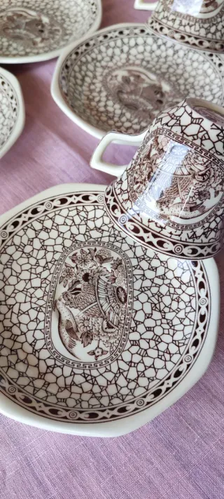 Set 6 Tazze Caffè Adams England Porcellana