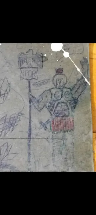 Interesante Carpeta antigua con dibujos y escritos