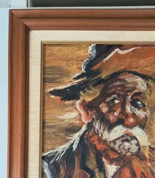 Dipinto su tela "Il Vecchio Bevitore" A. Di Bonito