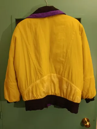 Giubbotto da sci vintage giallo e viola